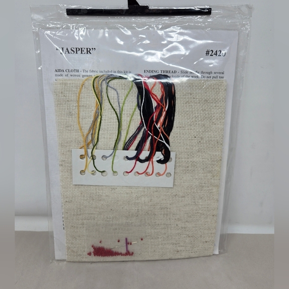 Design Works Craft Jasper the Cat Counted Cross Stitch Kit 10x14 Red Beaded Rose - Picture 4 of 7